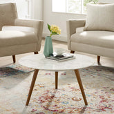 Lippa 28" Round Artificial Marble Coffee Table with Tripod Base Modway Model: eei-3660